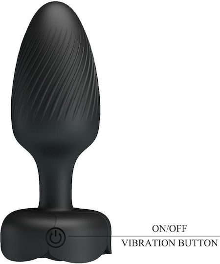 Pretty Love Vibrating Butt Plug Πρωκτική Σφήνα με Δόνηση Μαύρη