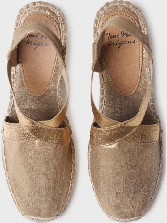 Women's Fabric Platform Espadrilles Gold