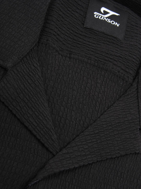 Short-sleeved Linen Shirt Black