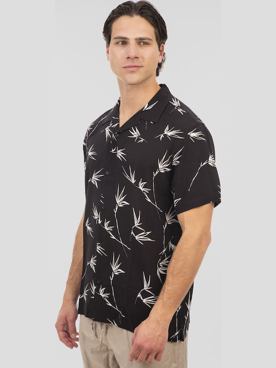 Short-sleeved Cotton Shirt Black