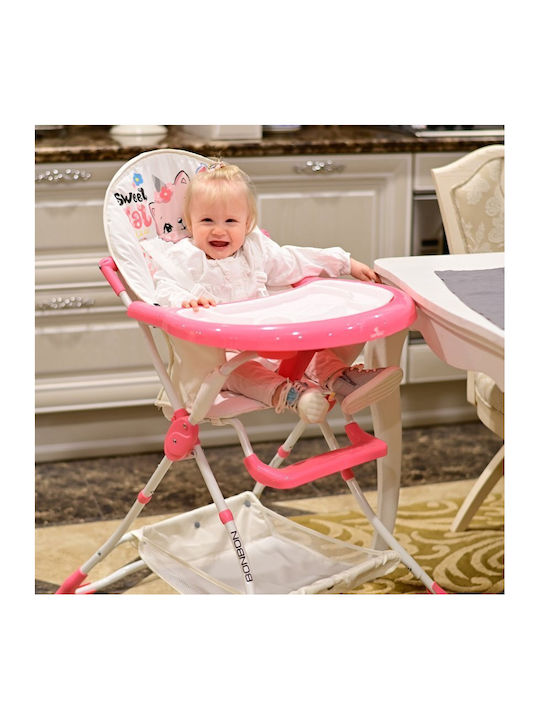Lorelli Bonbon Klappbarer Baby Hochstuhl Rose Leder