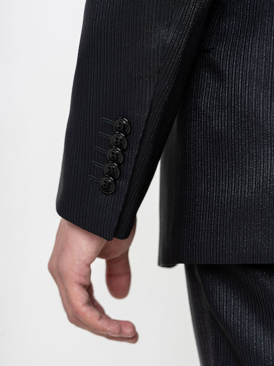 Texture Мъжки Костюм Black