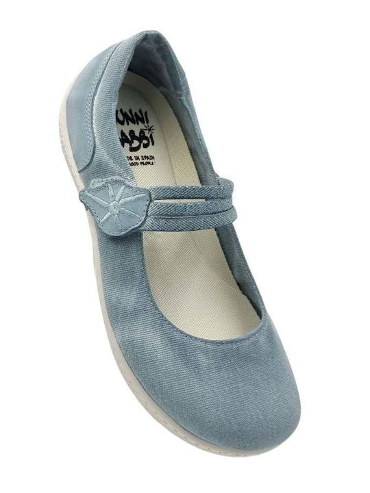 Women's Moccasins in Light Blue Color