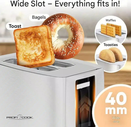 Profi Cook Toaster 2 Schlitze 850W Inox
