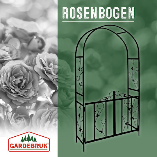 Poartă Arcadă Metalică pentru Flori Gardebruk Pergolă Cadru Metalic 225x115x37cm Negru