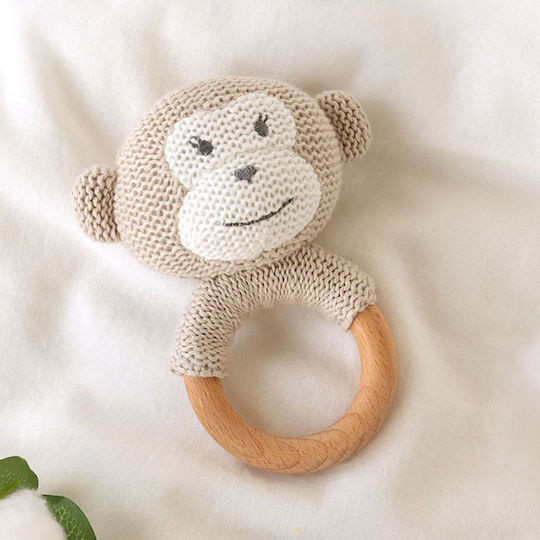 Kiokids Cotton Friends Maimuțică Dentar Din Lemn Pentru 3 Luni+
