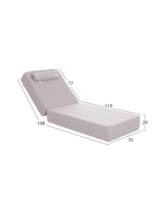 HomeMarkt Waterproof Sunbed Cushion with Backrest Olefin Herringbone 198x70cm