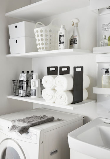 Yamazaki Organizers Πετσέτες Μπάνιου Μεταλλικά Μαύρα Σετ 2 Τμχ Tower 14,5x14,5x30