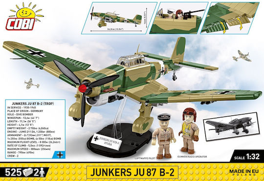 Cobi Bauklötze Historical Collection Wwii Junkers Ju 87 B-2 für 7+ Jahre 525 Stück