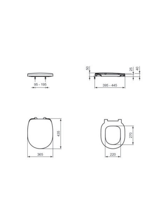 Ideal Standard Connect Aquablade Wall-Mounted Toilet with Cover Soft Close White