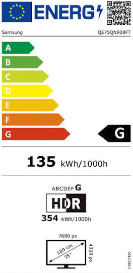 Samsung Smart Τηλεόραση 75" 8K UHD Neo QLED QN900F HDR (2025) QE75QN900FTXXH