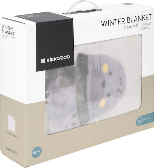 Kikka Boo Blanket Nursery Swaddling Blankets Sherpa Fleece Gray Seally 80x110cm