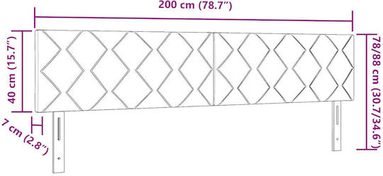 vidaXL Stoff Kopfstütze für Betten Dunkelbraun 200x78cm
