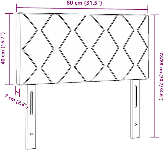 vidaXL Stoff Kopfstütze für Betten Schwarz 80x78cm