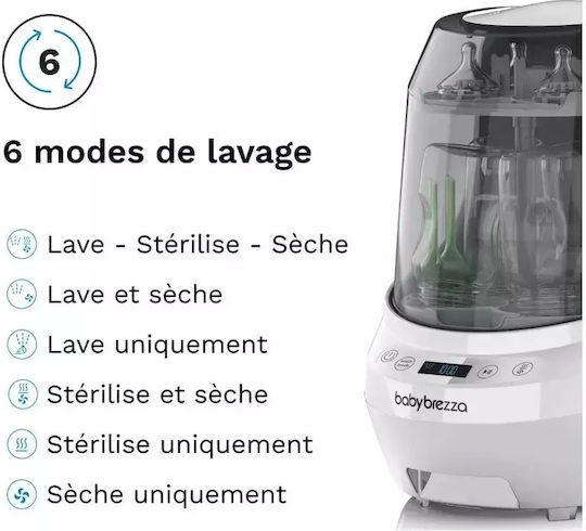 Baby Brezza Bottle Washer Pro Електрически Бебешки стерилизатор за 4 Шишета Бял