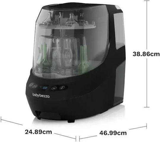 Baby Brezza Bottle Washer Pro Electric Baby Sterilizer for 4 Bottles All Black
