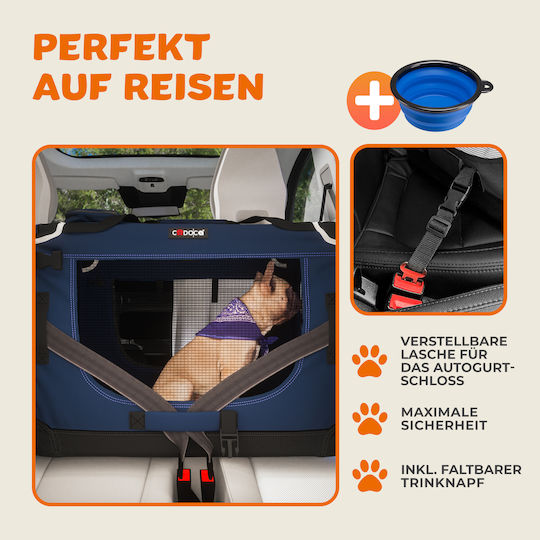 Katzen- und Hundetransporttasche Cadoca Blau Größe XL 82x58x58 cm