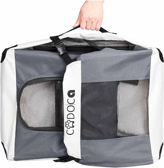Geantă de Transport Câini Pliabilă Gri Xxl 92 X 64 X 64 Cm
