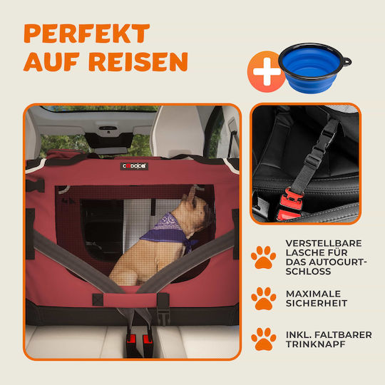 Cat Dog Transport Bag Cadoca Dark Red Size 2xl 90x61x65 Cm