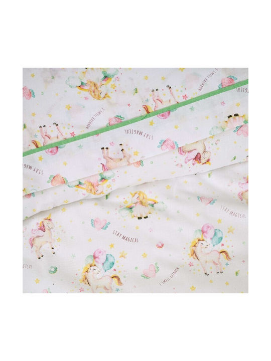 Das Home Fun 4919 Seturi de cearșafuri pentru bebeluși Pentru Cradle Bumbac Mentă, Roz, Alb Albe 70x120buc 2buc