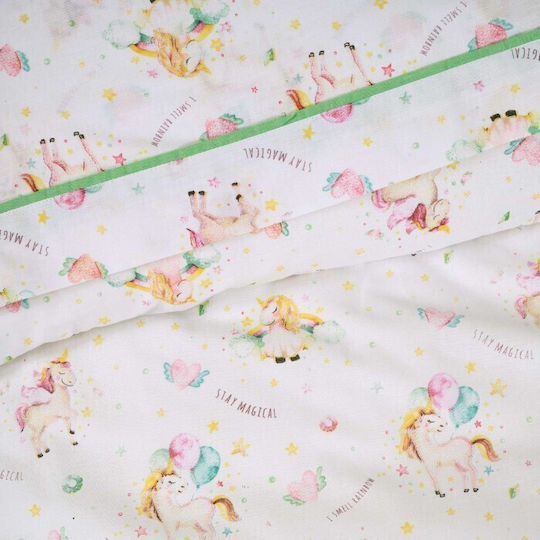Das Home Fun 4919 Baby Sheets Set Cradle Cotton Mint, Pink, White White 70x120cm 2pcs