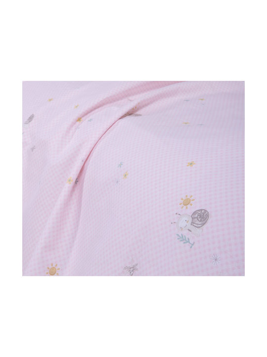 Nef-Nef Homeware Cute Snail Baby Sheets Set Crib Cotton Cute Snail - Pink Pink 120x170cm 3pcs