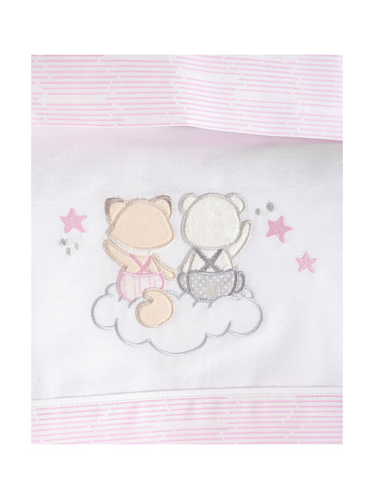 Rythmos Bye Bye Baby Sheets Set Crib Flannel Pink Pink 100x160cm 3pcs