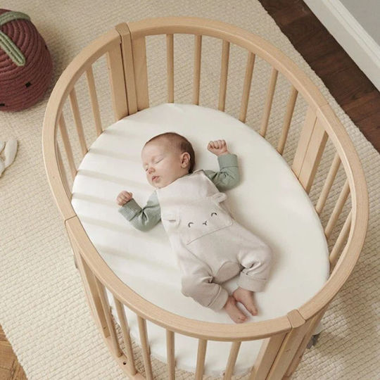 Stokke Βρεφικό Σεντόνι Λίκνου Βαμβακερό με Λάστιχο Sleepi Mini V3 Λευκό 80x80εκ.