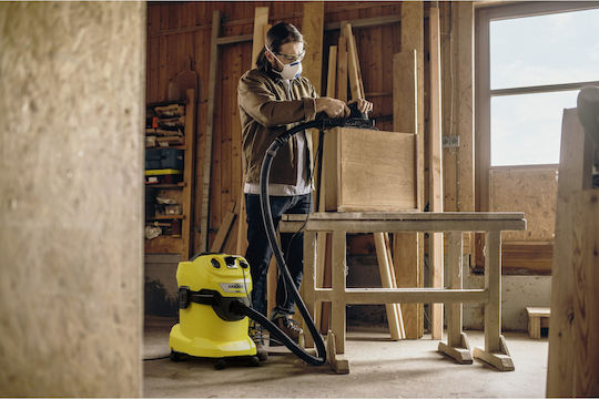 Karcher WD 4 P Vacuum Wet / Dry 1000W with Stainless Bin 20lt