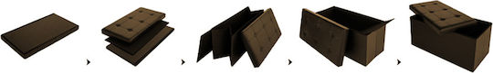 Stool For Living Room With Storage Space Leather Brown 80x40x40cm