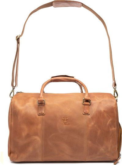 Braune Leder Reise Fitness Tasche