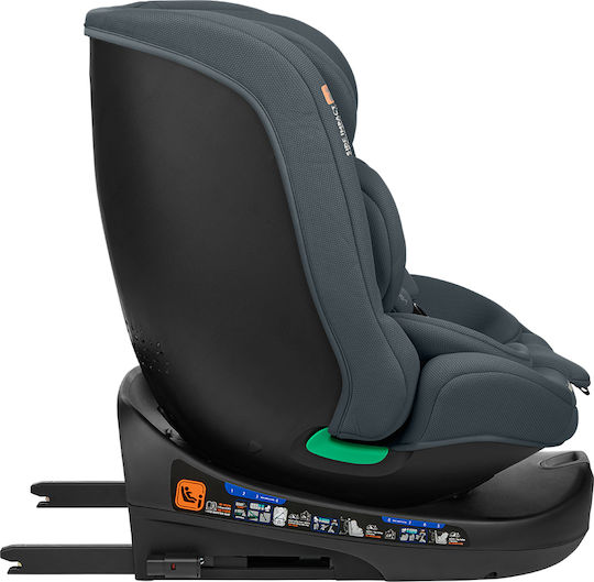Kikka Boo i-Round Детско Столче за Кола i-Размер с Isofix Тъмно сиво