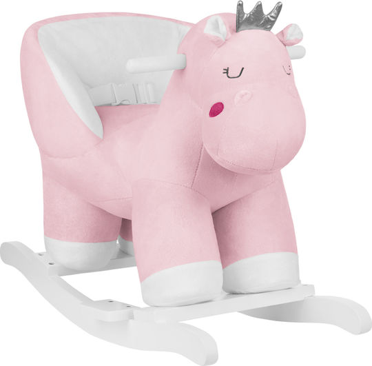 Kikka Boo Fabric Rocking Toy Hippo for 12+ months with Max Load Capacity 30kg Pink
