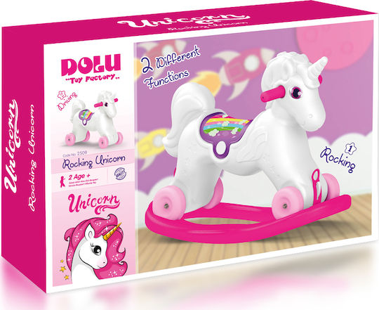 Dolu Cal balansoar 2 în 1 Unicorn Jucărie cu leagăn Unicorn pentru greutate maximă de 23kg Roz