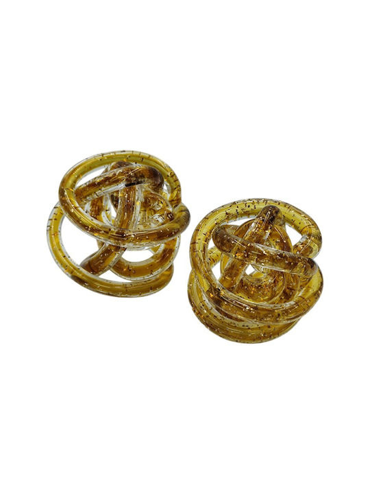Karvounis Διακοσμητικός Γυάλινος Κόμπος Μελί 10x8cm Cqb33036