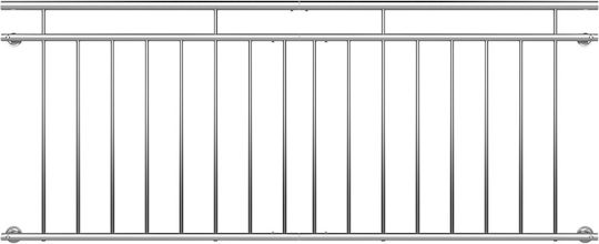 French Balcony Terrace Railing Stainless Steel 90 x 225 cm
