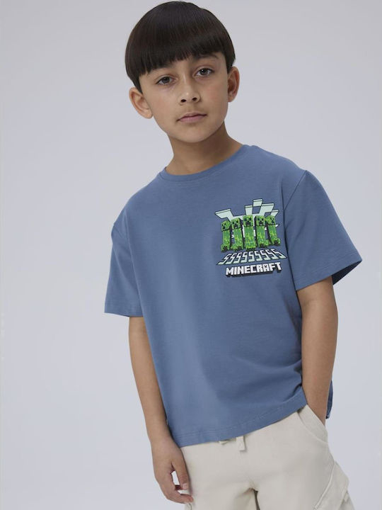 Kids' Shirt Short Sleeve Blue Mirage Minecraft