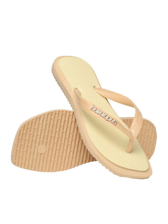 Top Square Women's Flip Flops Beige