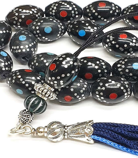 Roloi Komboloi Ebony Worry Beads Black 31cm