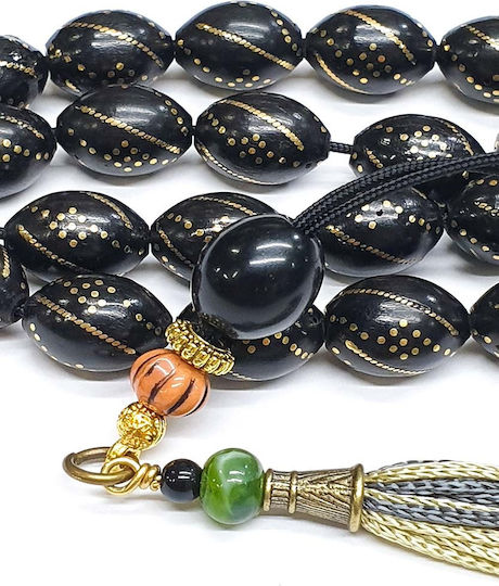 Roloi Komboloi Ebony Worry Beads Black 32cm