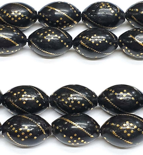 Roloi Komboloi Ebony Worry Beads Black 32cm