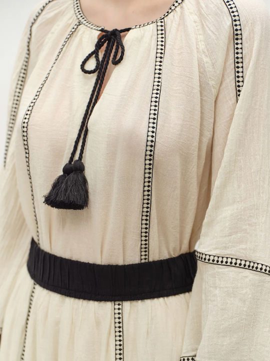 Γυναικεία Μπλούζα Βαμβακερή Μακρυμάνικη Off White, Μαύρο
