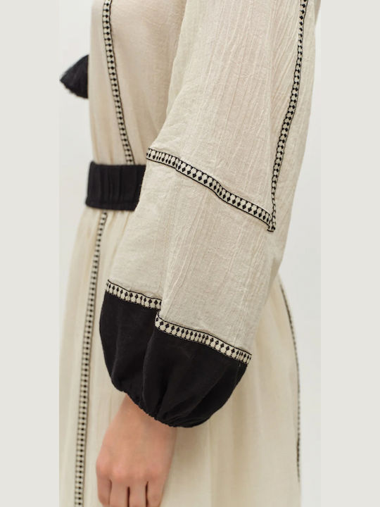 Γυναικεία Μπλούζα Βαμβακερή Μακρυμάνικη Off White, Μαύρο