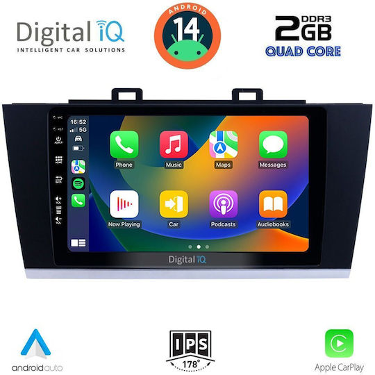 Digital IQ Auto-Audiosystem für Subaru Erbe / Outback 2014-2019 (Bluetooth/USB/WiFi/GPS/Apple-Carplay/Android-Auto) mit Touchscreen 9"