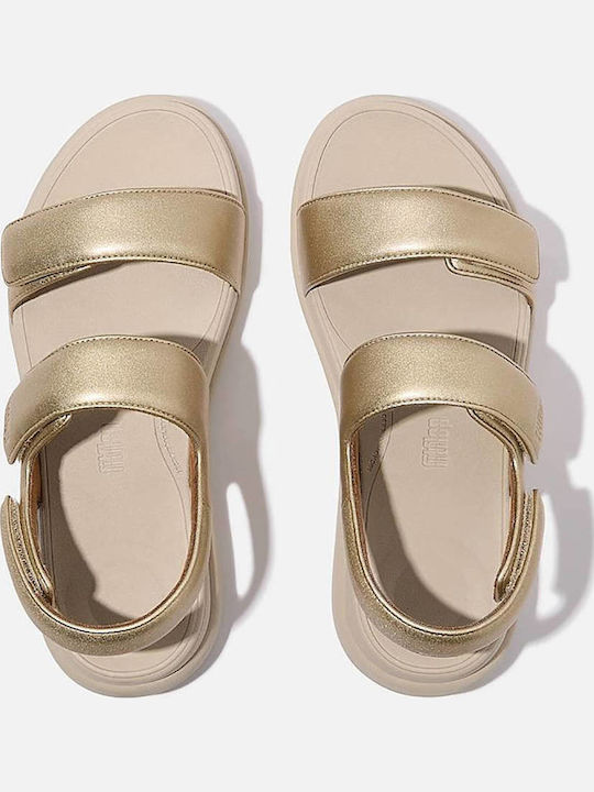 Women's Flat Sandals in Gold Color