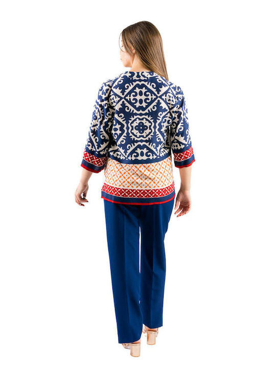 Dama Tesatura Pantaloni Albastru