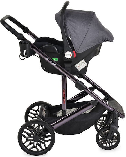 Moni All Road Adjustable 2 in 1 Baby Stroller Suitable for Newborn Grey 13.6kg