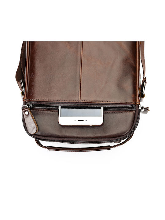 Piele Geantă pentru bărbați De umăr / tip crossbody Maro