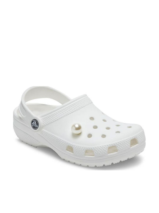 Shoe Charm Big White Pearl