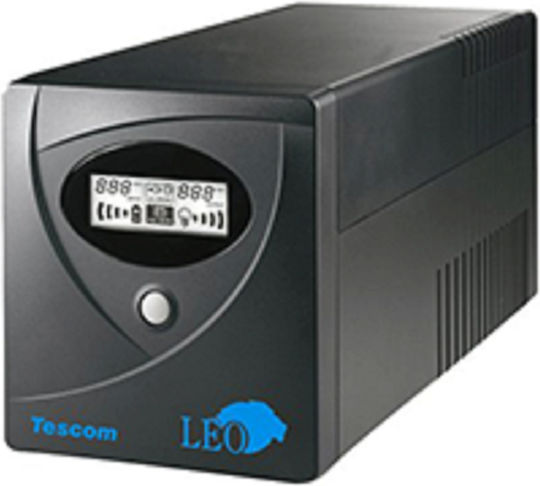 Tescom Leo LCD 1000AP UPS Line-Interactive 1000VA 600W με 4 Schuko Πρίζες